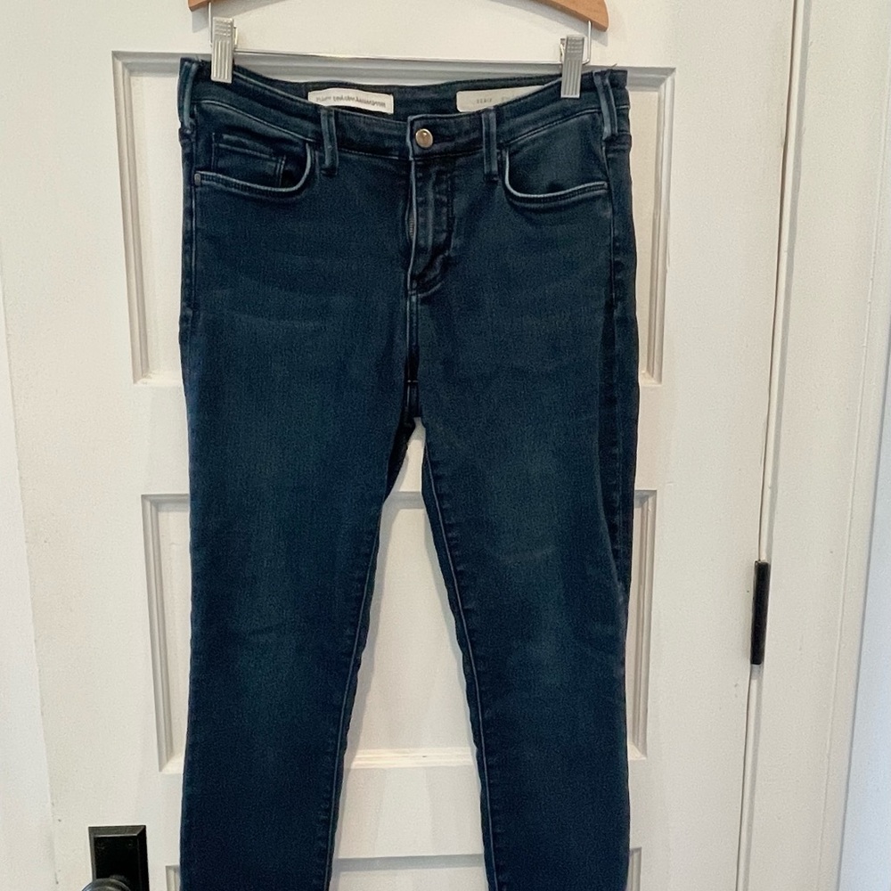 Pilcro and the Letterpress Women's Deep Indigo serif Skinny Jeans Anthropologie